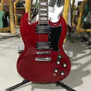 Sıcak Satış SG Elektro Gitar Şeffaf Kırmızı Sürüm Krom Donanım Ücretsiz Kargo G400 Gitar