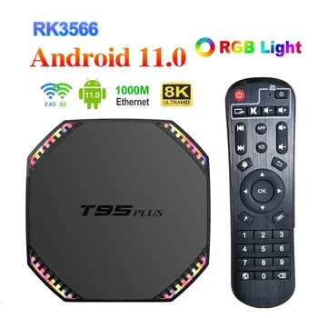 T95 Artı TV Kutusu Android 11 8GB RAM 64GB Rockchip RK3566 Desteği 4K Wifi 1000M LAN 4GB 32GB Medya Oynatıcı T95Plus TV KUTUSU