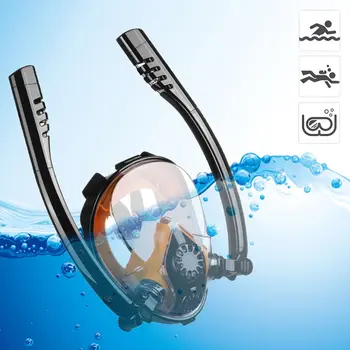 TAIITONEE şnorkel maske Çift Tüp dalış maskesi Yetişkin Yüzme Maskesi Dalış Gözlük Kendi Kendine Yeten Sualtı Solunum