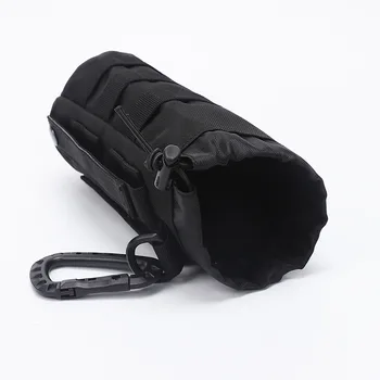 Taktik Su şişe çantası Çok Fonksiyonlu Açık Adjustab Drawstrin Molly Sistemi Bağlı Diğer Dişli Naylon Delik Tasarım Siyah