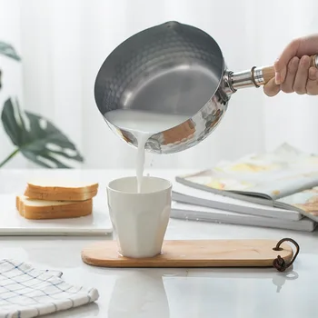 Takviyesi Cam Kapaklı Düz dipli Kızartma Kaynatın Şeker Pişirme yapışmaz Çorba Erişte Pot Mutfak Gıda Japon tarzı süt tenceresi