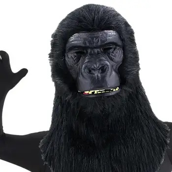 Tam Kafa Yüz Kapakları Hayvan Kafası Yüz Kapak Korkunç Gorilla Tam Kapak Cadılar Bayramı Başlık Fotoğraf Sahne Çocuklar Yetişkinler Parti