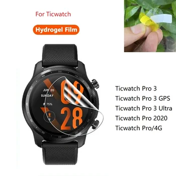 Tam Kapak Hidrojel ekran koruyucu film İçin Ticwatch Pro 3 GPS Ultra Yuvarlak akıllı saat Değil Cam Yumuşak Film Pro 2020 4G