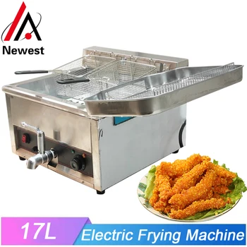 Tam otomatik elektrikli Patates kulesi cips tava makinesi fritöz ısıtma Pot kızarmış tavuk balık sebze yağ Tahliye