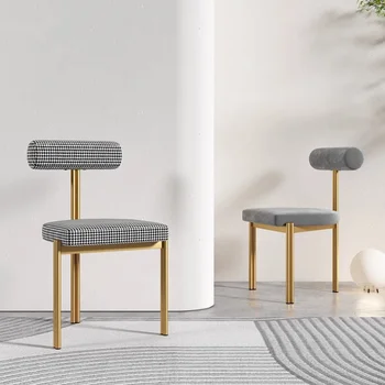 Tasarımcı Modern yemek sandalyeleri Altın Metal Bacaklar Minimalist Salon Düğün Makyaj Makyaj Koltuğu Teras Comedor İskandinav Mobilya