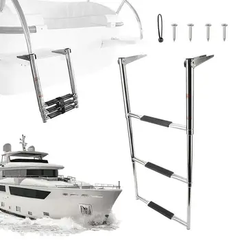 Tekne Altında Platform Merdiveni 4 Adım Teleskopik Tekne Merdiveni Şık Yatılı Merdiveni Deniz Yat Yüzme Havuzu araçları