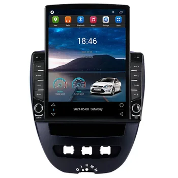 Tesla Tarzı 2 Din Android 12 Araba Radyo Peugeot 107 için Toyota Aygo Citroen C1 Multimedya Video Oynatıcı GPS Stereo Carplay DSP
