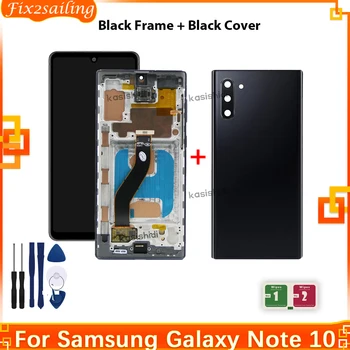 TFT Samsung Galaxy Not İçin 10 N970F Note10 N970 N9700 Çerçeve İle lcd ekran dokunmatik ekranlı sayısallaştırıcı grup Yedek Parçalar
