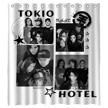 Tokio Otel Popüler Alman Rock Grubu Bill Kaulitz Kaya Rio Müzik Festivali Gerçekleştirir Banyo Dekor Duş Perdesi