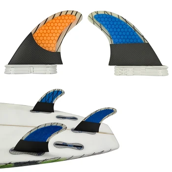 Tri sörf paletleri Büyük Boy UPSURF FCS 2 Karbon Petek Kısa Tahta Yüzgeçleri 3 adet / takım Fiberglas Quilhas Çift Sekmeler 2 Sörf Tahtası Yüzgeçleri