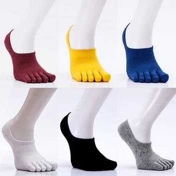 Unisex Terlik Ayak Çorap Örgü İçi Boş No Show Çorap Ter emici Tekne Çorap Ayak Bileği Kısa Çorap Nefes Beş Parmak Çorap Adam