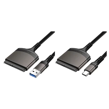 USB 3.0 / Tip C SATA Kablosu Adaptörü 7+15/22 Pin Bilgisayar Konektörü Desteği Windows / macOS / Krom OS / Linux için 2.5 İnç SSD HDD