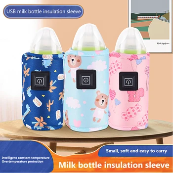 USB bebek bebek bakım şişesi ısıtıcı taşınabilir süt şişesi yalıtım kolu açık kış süt termostat ısıtma çantası ev seyahat için