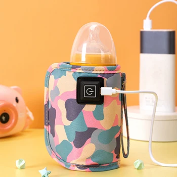 USB Bebek bebek bakım şişesi ısıtıcı Taşınabilir Süt Şişesi yalıtım kolu Kamuflaj Hareket Halindeyken Açık Kış Anne Kreş Seyahat