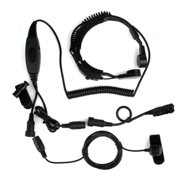 Uzatılabilir Boyun Bandı Mikrofonlu Handsfree Boğaz Mikrofonu, Motorola P6600 için Kulaklık Kulaklığı, İki Yönlü Telsiz
