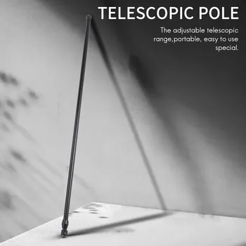 Uzatılabilir Teleskopik Yaylı Net Vual Gergi Perde Rayı Kutup Çubukları, 70 ~ 120cm, Siyah
