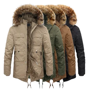Uzun Kış Ceket Erkekler Açık Kürk Kapşonlu Erkek Kış Erkek Ceket Rüzgarlık Rahat Ceket Büyük Boy Kadife Aşağı Ceketler Palto