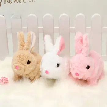 Uzun saçlı tavşan elektrikli peluş oyuncak yumuşak peluş simülasyon şekli küçük hayvan bebek pil interaktif çocuk favori hediye