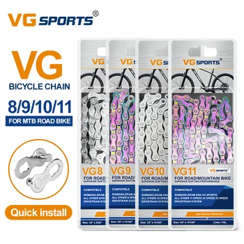 VG Spor MTB Bisiklet Zinciri 8 9 10 11 Hız Velocidade 8s 9s 10s 11s Dağ Yol Bisikleti Zincirleri Parçası 116 Linkler