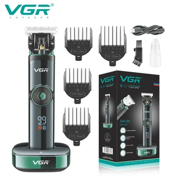 VGR Saç Düzeltici şarj edilebilir Saç Kesme Makinesi Kablosuz Saç Kesme Makinesi Elektrikli Saç Kesimi dijital ekran Düzeltici Erkekler için V-671