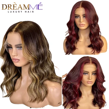 Vücut Dalga Vurgulamak Sarışın Renk 360 Tam Ön İnsan Saç Peruk 13x4 13X6 Dantel Ön Peruk Kadınlar İçin Remy 30 İnç Brezilyalı Saç