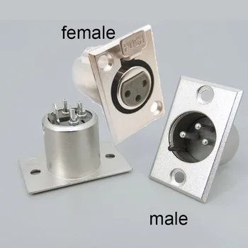 XLR 3 pin erkek Dişi panel Montajlı şasi güç Konektörü jak soketi Tipi Şasi Kare Şekli Metal Kulaklık Bağlantısı için p