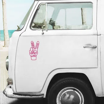 Yapmak Aşk Değil Savaş Araba Styling Sticker karavan Otobüs Karavan Çıkartmaları Hippi Barış Rv Dekor Aksesuarları