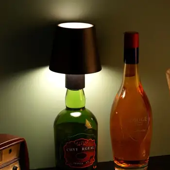 Yaratıcı şarap şişesi masa Lambası Kafa şarj edilebilir masa vantilatörü Lamba led çubuk şarap şişesi Taban Lambaları Kulüpleri Barlar Dekorasyon Gece Lambası