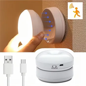 Yatak odası Gece Lambası Hareket sensörlü ışık USB LED Lamba Anahtarı ile Şarj Edilebilir İndüktör ışıkları Mutfak Merdiven Dolap Koridor
