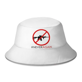 Yaz Bir Daha Asla Saldırı Silahları Karşı Okul Şiddet Kova Şapka Kadın Erkek Plaj Bob Balıkçı Şapkaları Kız Erkek güneş şapkası
