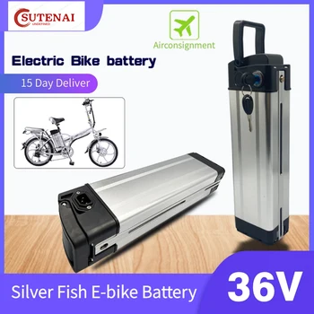 Yeni 36V taşınabilir Gümüş balık tarzı Elektrikli Bisiklet pil, yüksek güç 500W lityum pil alüminyum kabuk için uygun E-bisiklet