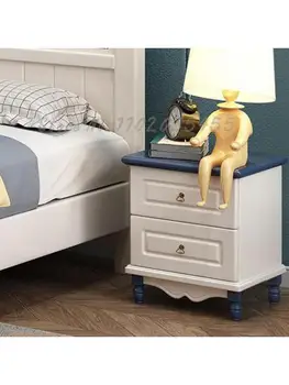Yeni başucu masa mini ev depolama basit modern yatak odası başucu masa katı ahşap çocuk küçük depolama dolabı