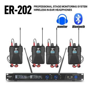 Yeni!!!Debra ER - 202 Profesyonel UHF Kulak Monitörü Kablosuz Sistemi İle Çoklu Verici Küçük Konserler Ve Ev Sineması