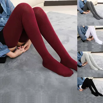 Yeni Diz Çorap Kadın Pamuk Uyluk Yüksek Diz Üzerinde Çorap Bayanlar Kızlar İçin Sıcak Çorap 80cm Süper Uzun Çorap Seksi Кольотки