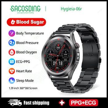 Yeni Doğru Kan basıncı akıllı saat Erkekler 360 * 360 HD Ekran SmartWatch Termometre nabız monitörü Spor Smartwatch Sağlık