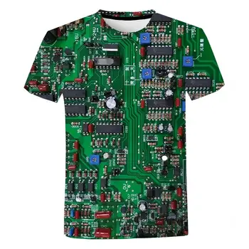 Yeni Elektronik Çip 3D T-shirt Bilgisayar CPU Baskılı Moda Rahat Kısa Kollu Erkek Kadın Harajuku Streetwear Boy T Shirt