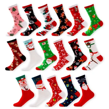 Yeni Yaratıcı Kadın Noel Baba Komik Baba Noel Çorap Desenli Moda Harajuku Baskı Mutlu Yeni Yıl Hediye Çorap 2023