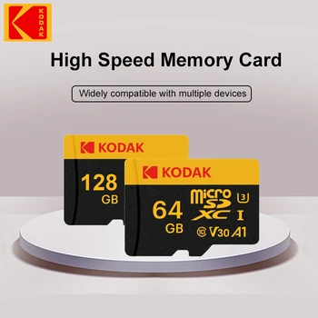 YENİ Orijinal KODAK Mikro SD 64GB 128GB 256GB 32GB Hafıza Kartı C10 TF microSD Kartları SDXC U3 4K Memori Telefon Drone Kamera Hediye