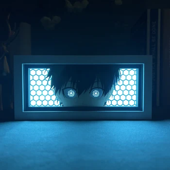 Yoichi Isagi Mavi Kilit ışık kutusu Odası Dekorasyon için Manga Kağıt Kesim Masa masa lambası Anime ışık kutusu Mavi kilit Dropshipping