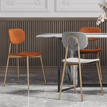 yumuşak iskandinav yemek sandalyeleri ergonomik modern lüks yemek sandalyeleri tasarımcı zemin Relax sillas para comedor mutfak mobilyası HY