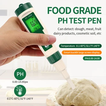 YY-1030 Gıda PH ölçer Termometre Elektrot PH Ölçüm Cihazı Akvaryum Su Kalitesi Test Cihazı Gıda Et Peynir Süt Toprak