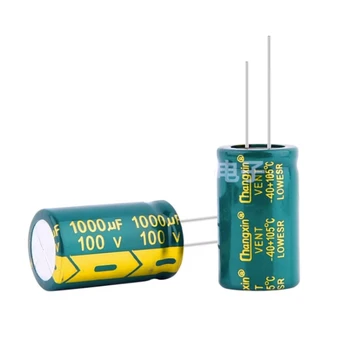 Yüksek frekanslı düşük dirençli doğrudan fişli elektrolitik kondansatör 100V1000UF 18X3 5 / 18X30mm 5 ADET
