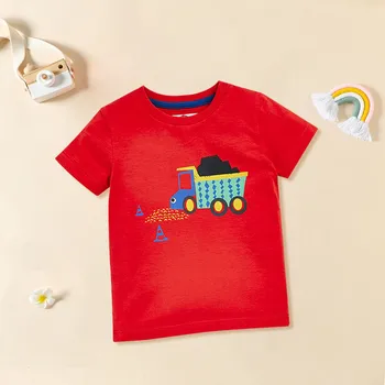 Yürüyor Boys ' Kısa Kollu Tees Pamuk Casual Araba Grafik Crewneck Yaz Üst Giysi T Shirt Termal Çocuklar Zeytin Çocuk