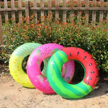 Yüzme Daire Yumuşak PVC Karpuz Desen Havuz Halka Şişme Havuz Halka Yüzen Oyuncak Su Sporları İçin