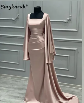 Zarif Müslüman Akşam Parti Elbiseler 2023 Uzun Kabarık Kollu Düğün Resepsiyon Parti Törenlerinde Dubai Arapça فسات Elbiseler De Soirée
