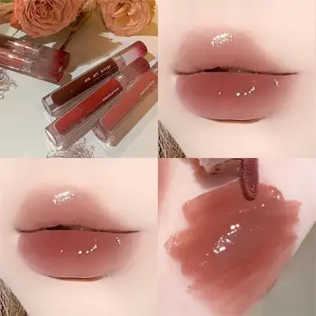 Çay Kırmızı Ayna Boyama Dudak Parlatıcısı Uzun Ömürlü Pembe Dudak Tonu Nemlendirici Sıvı Ruj Su Geçirmez Kore Makyaj Kozmetik 6 Renk