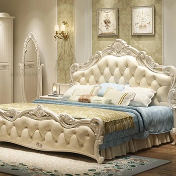 Çerçeve Kraliçe boy aynası Çift Kişilik Yatak Mobilya yatak odası takımı Dolapları Dresser Ve Komodinler Depolama İle