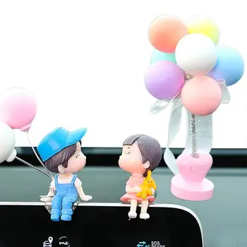 Çift Sevimli Süsler 2022 Yeni Araba dekorasyon balonu Süsleme Balon Süsleme Oto İç Dashboard Aksesuarları Çocuklar İçin