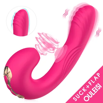 Çift Titreşimli Yapay Penis Kadın için Anal Vajinal Klitoris Stimülatörü Emme Vibratör Kadınlar için G Noktası Stimülatörü Yetişkin Seks Oyuncakları