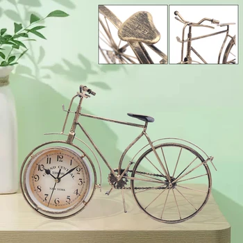 Çiftlik evi bisiklet selesi Saat Bisiklet Şekilli Saat masa üstü ekran Süsleme ABD Masa Bisiklet Saati Masa Saati Masaüstü Metal Saat